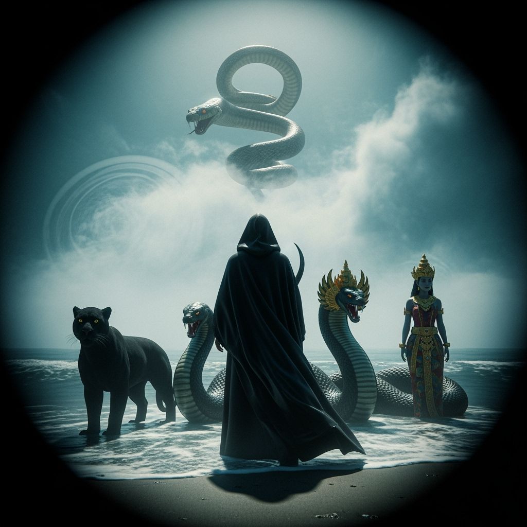 Mystical Figure on South Coast in Dramatic 3D