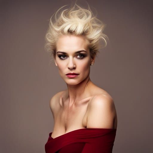 Gwen Stefani Shower Scene: Realistic Color Portrait