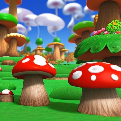 Enchanting Mushroom Kingdom: AI-Generated Fantasy Art