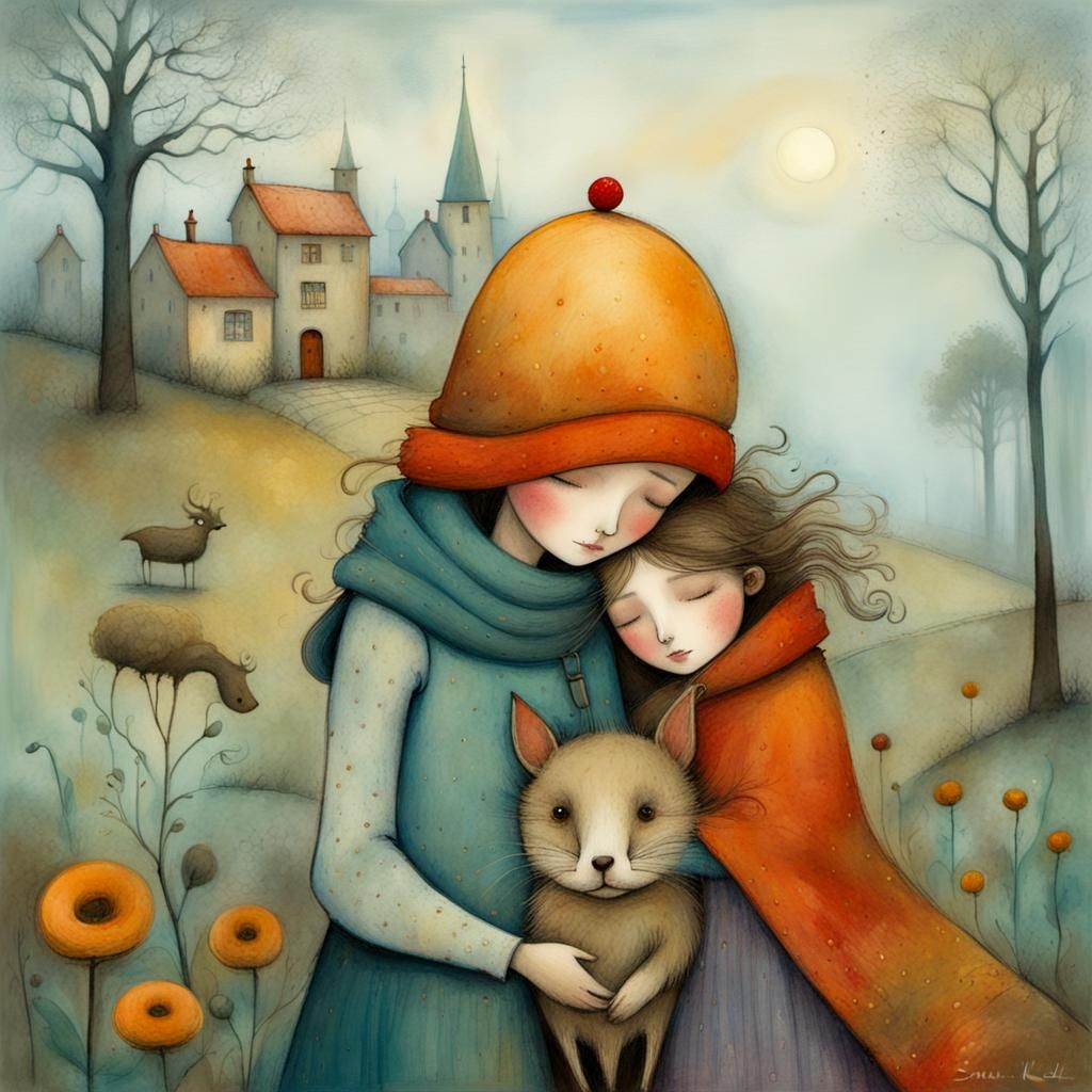 Magical Misty Morning in Carmel Illustration