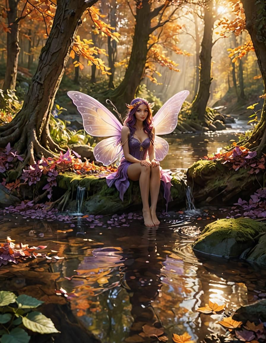 Detailed Fairy Illustration in Fantasy Realism Style