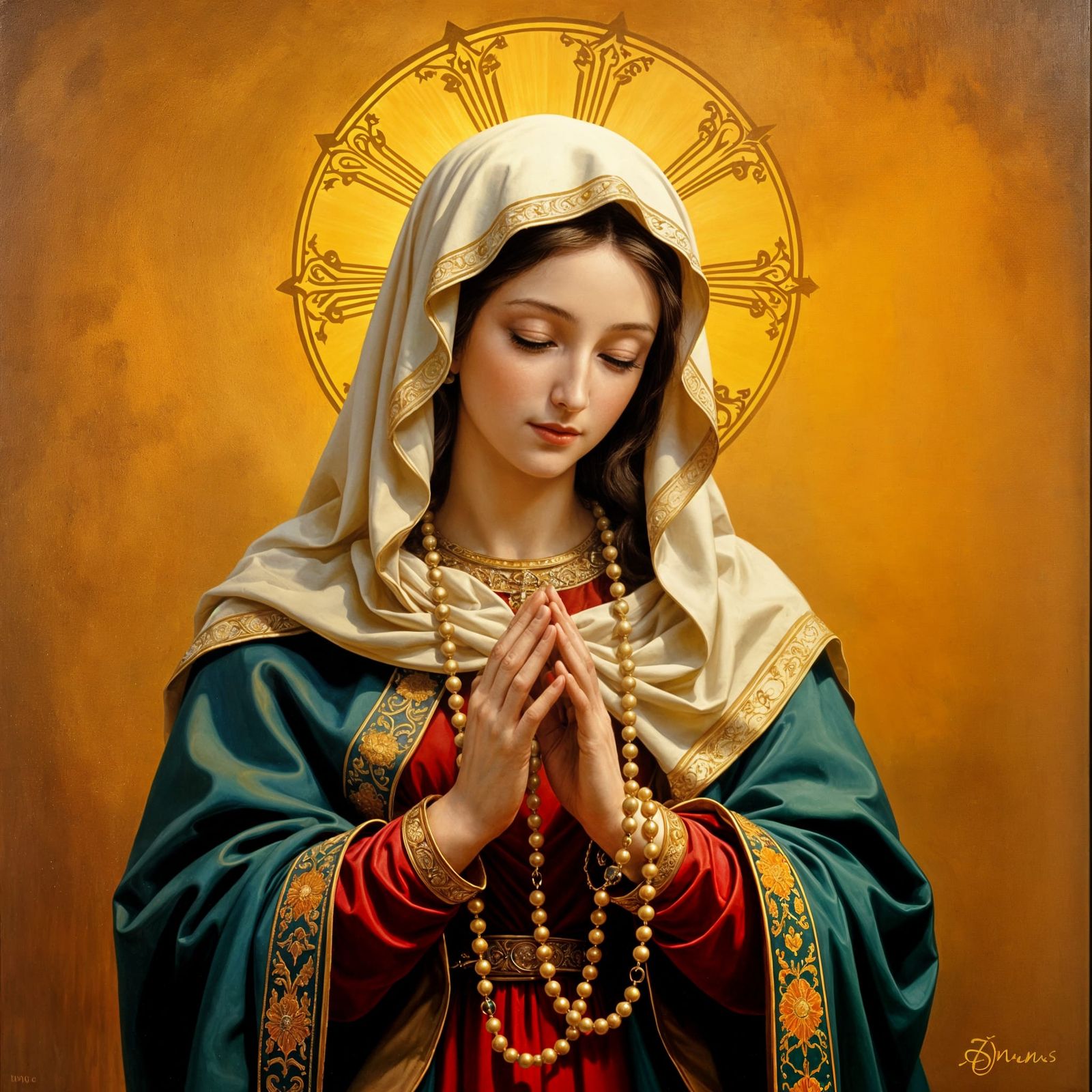 Our Lady of the Rosary in Realist Style
