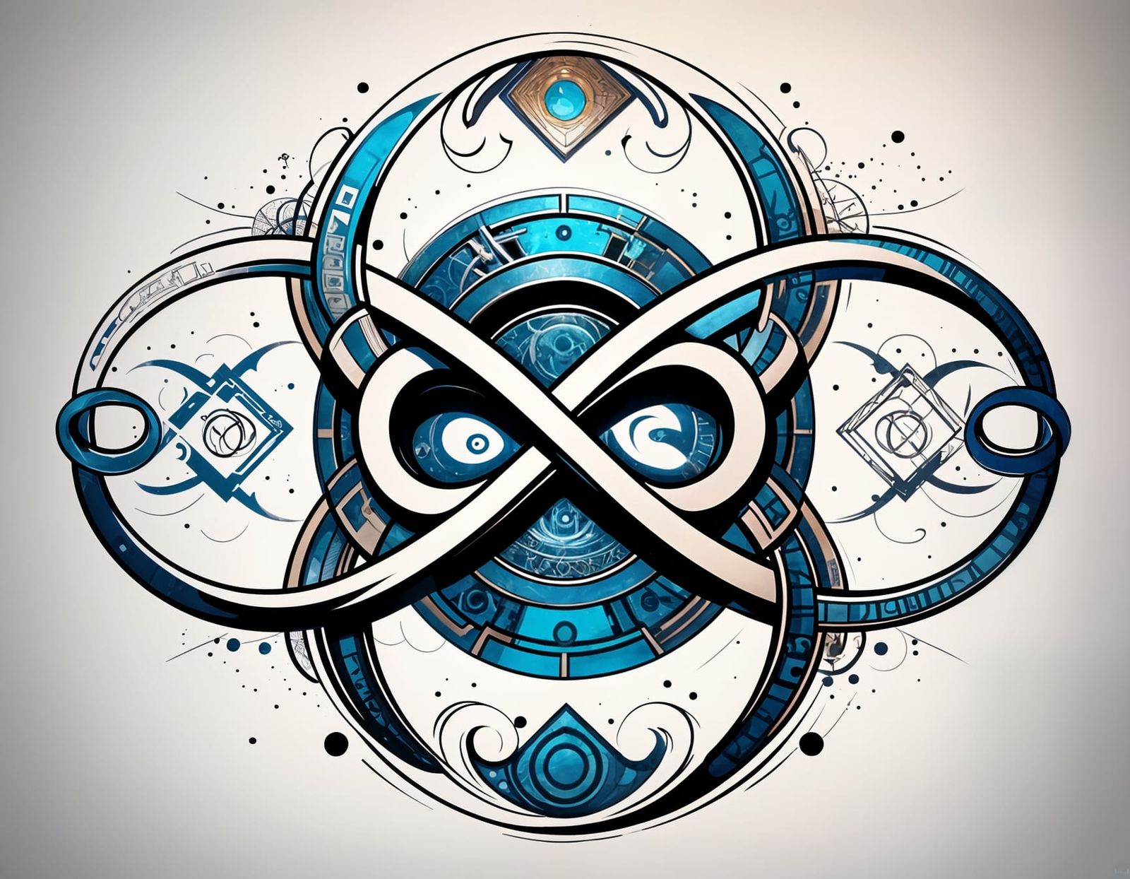 Eternal Infinity Symbol in Vibrant, Dynamic Tattoo Art