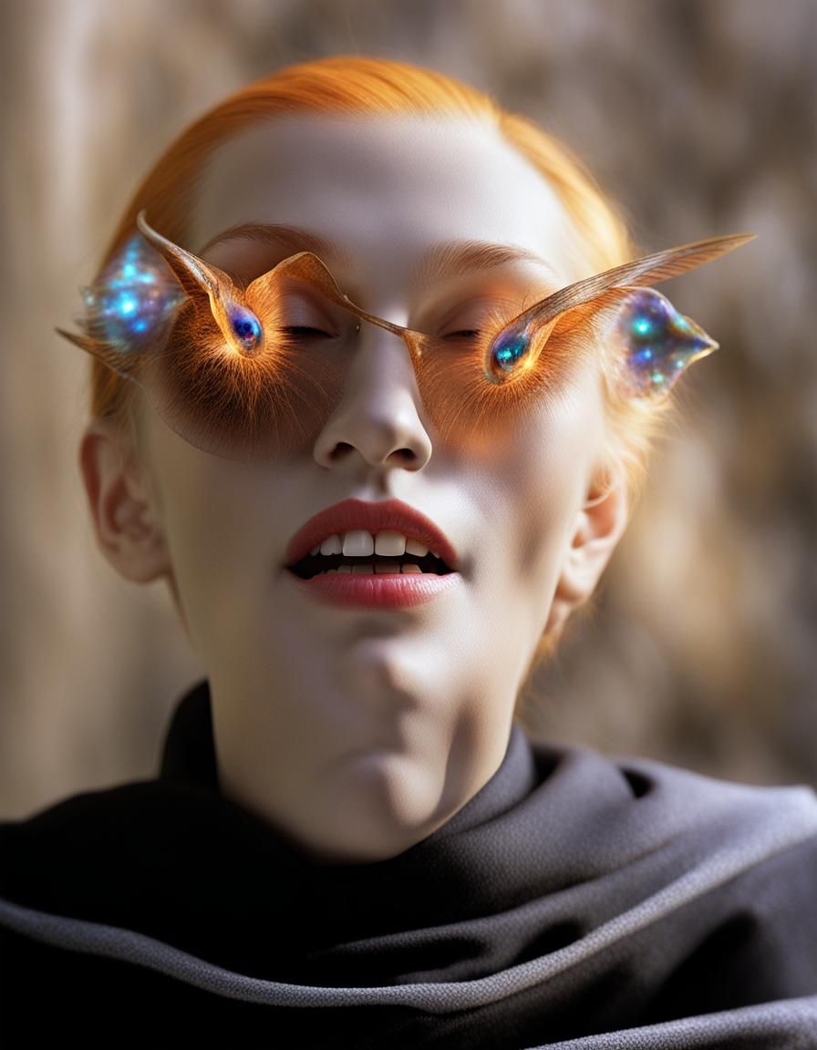 Magical Surreal Portrait with Biological Augmentations