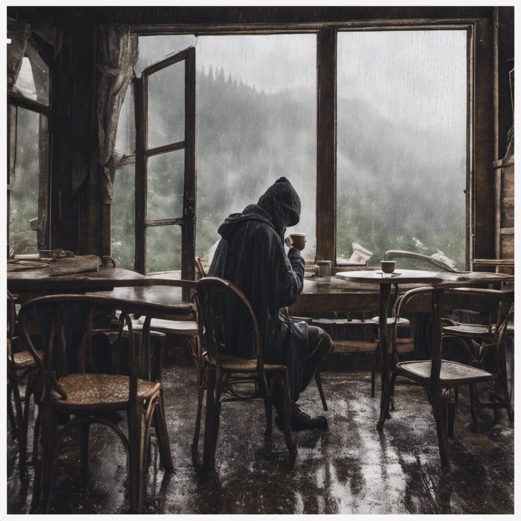 A Mysterious Solitary Man At The Coffeeshop