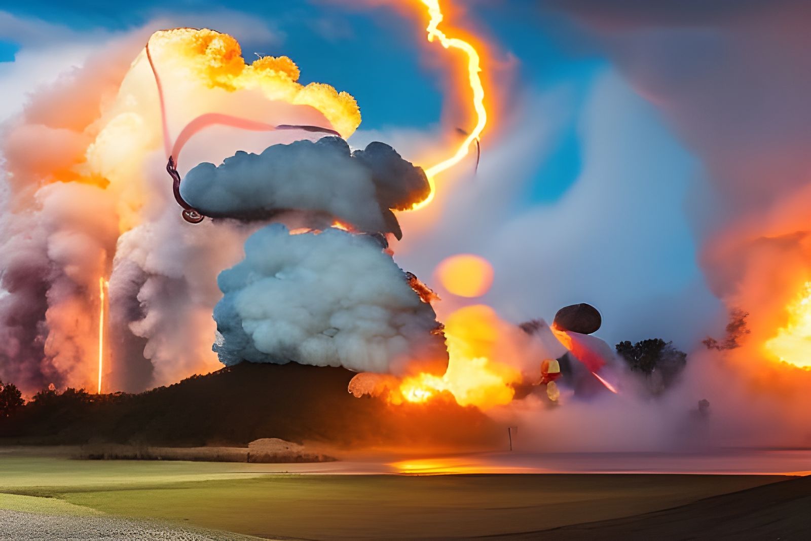 Lightning and Fire Tornadoes