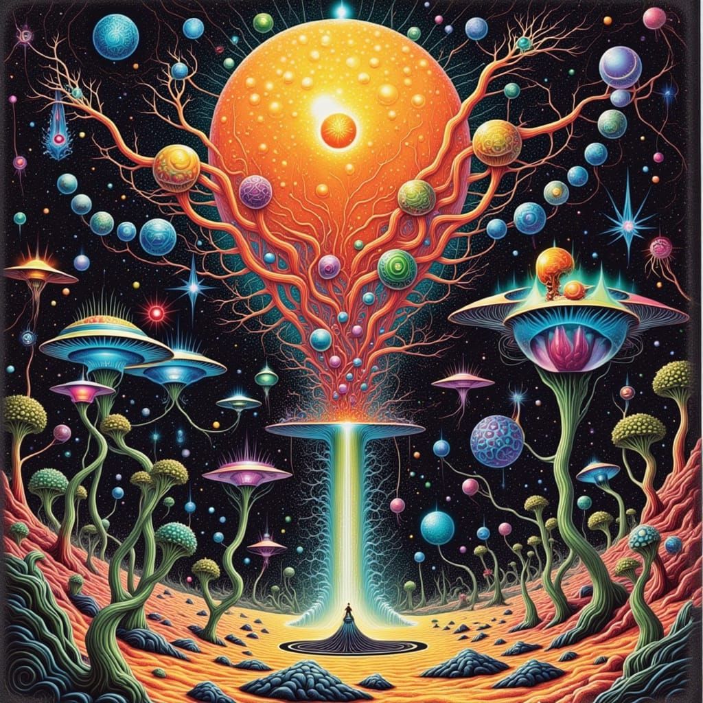 Retro Sci-Fi Robot Garden Movie Poster