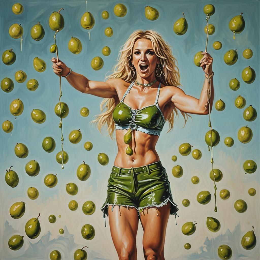 Britney Spears Pickle Feast: Surreal Salvador Dali Style