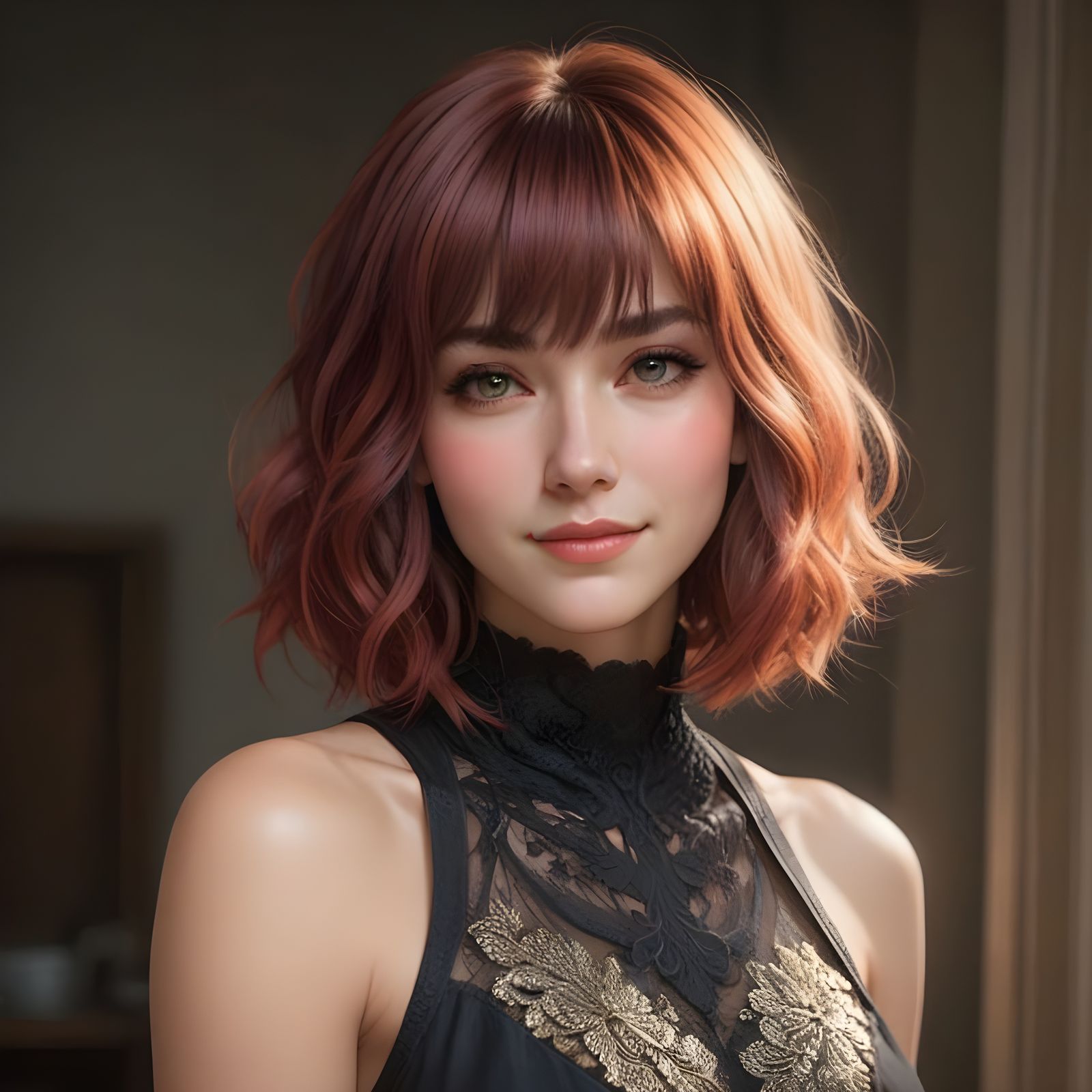 Expressive Portrait in Rich Textured Hair and Soft Lighting