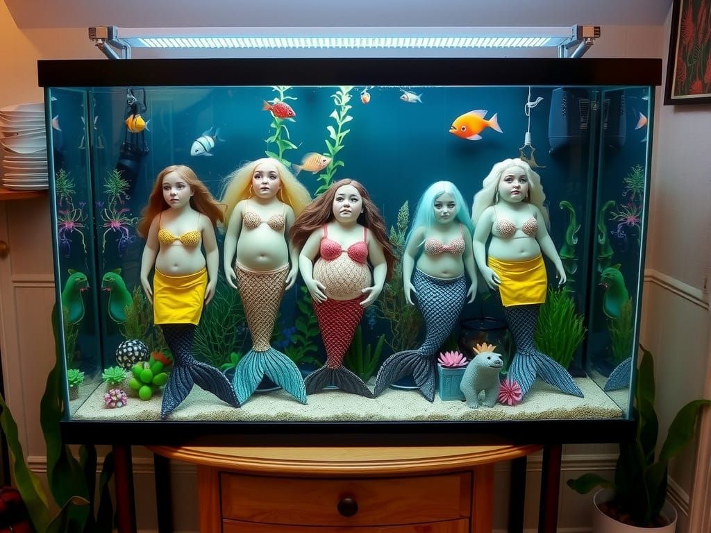 Mermaids in a Deserted Aquarium