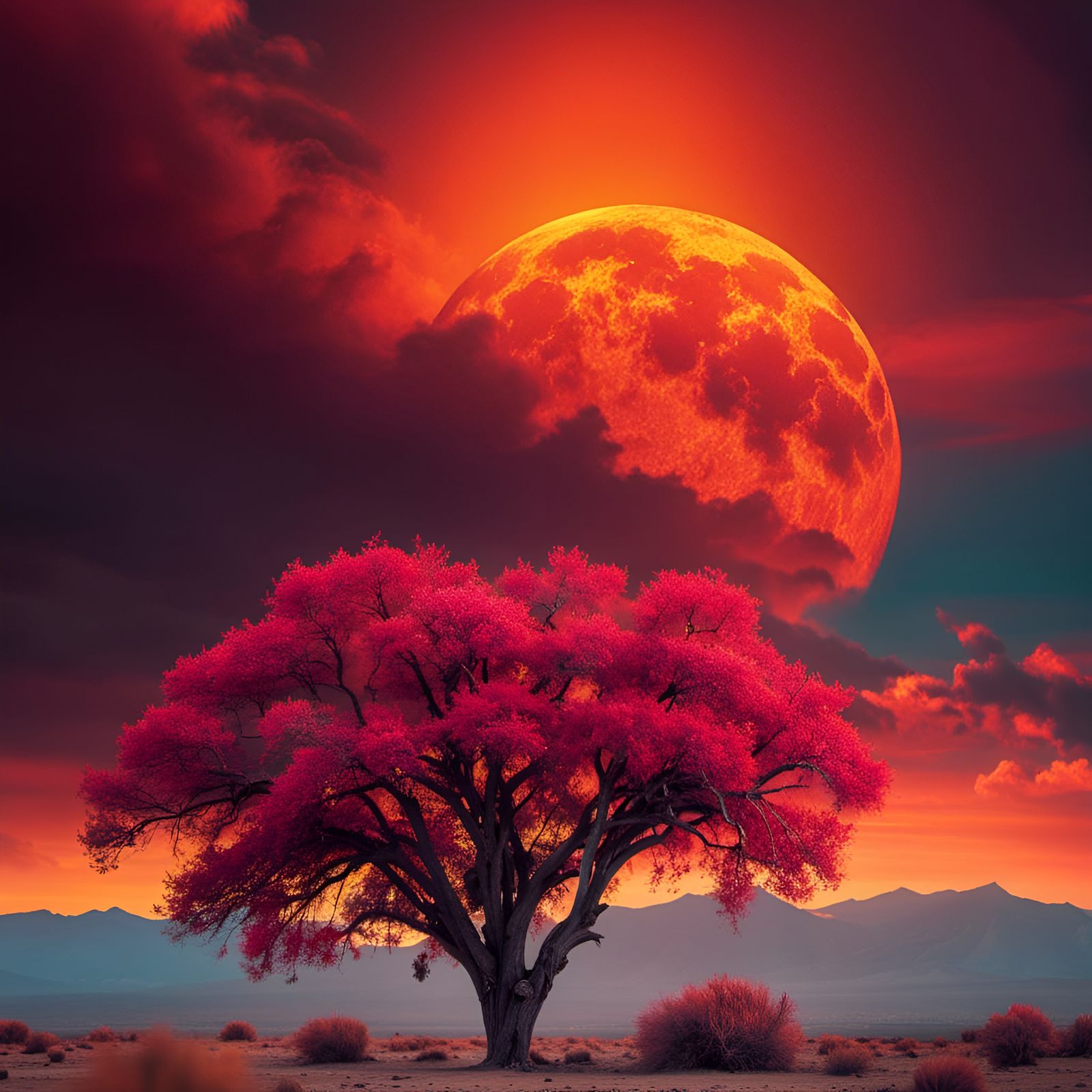 Indian Summer Sunset Desert Landscape in 3D Glassmorphism