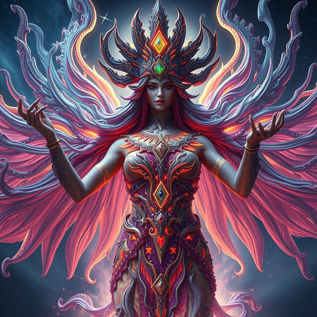 Divine Astral Goddess Unleashes Cosmic Power