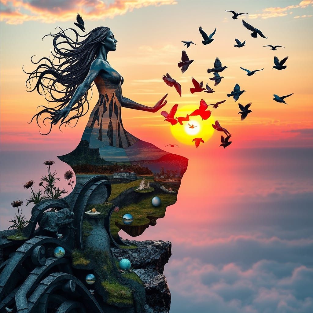 Surreal Fragmented Sculpture in Bio Art Style