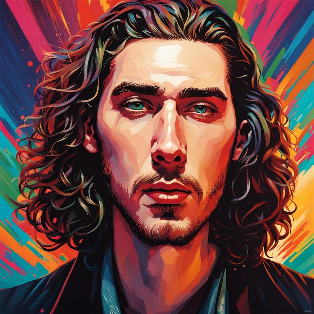 Dramatic Portrait in Hyperrealistic Splash Art Style