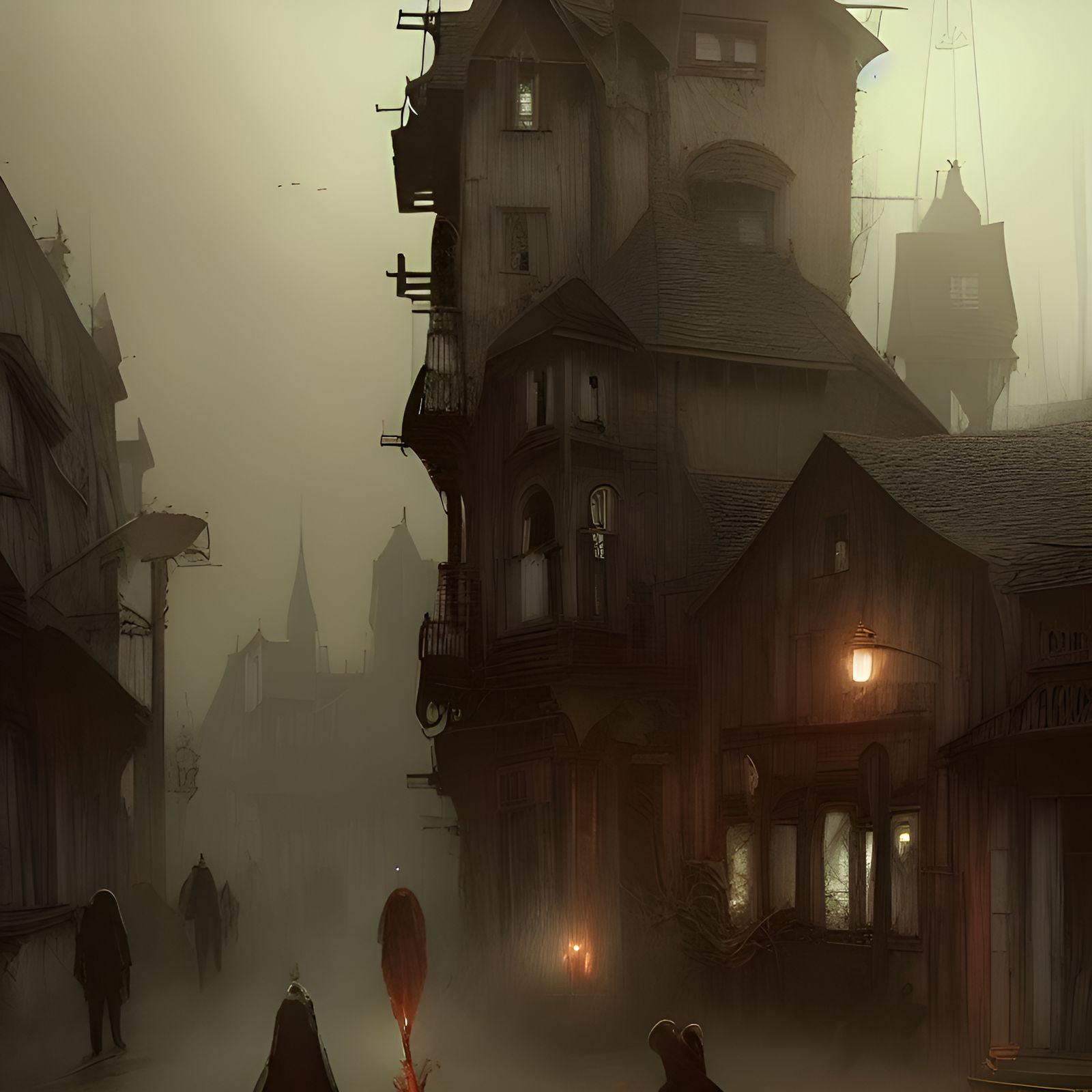 Creepy Haunted Town with Lost Spirits in Realistic Horror St...