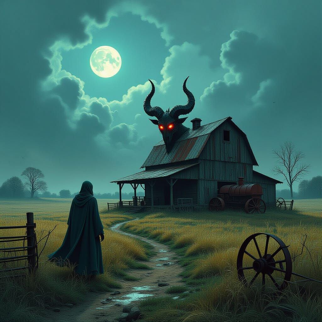 Demonic Ranch in Dark Fantasy Style
