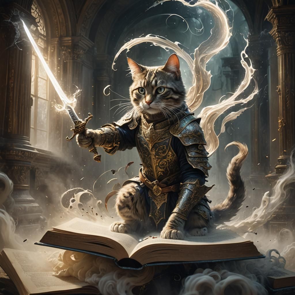 Fairytales turning into reality, Cat with sword coming to li...