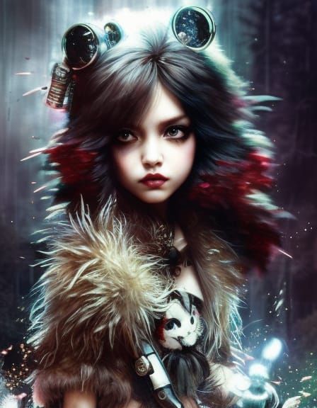 Chibi Punk Wookiee in 1980s Style