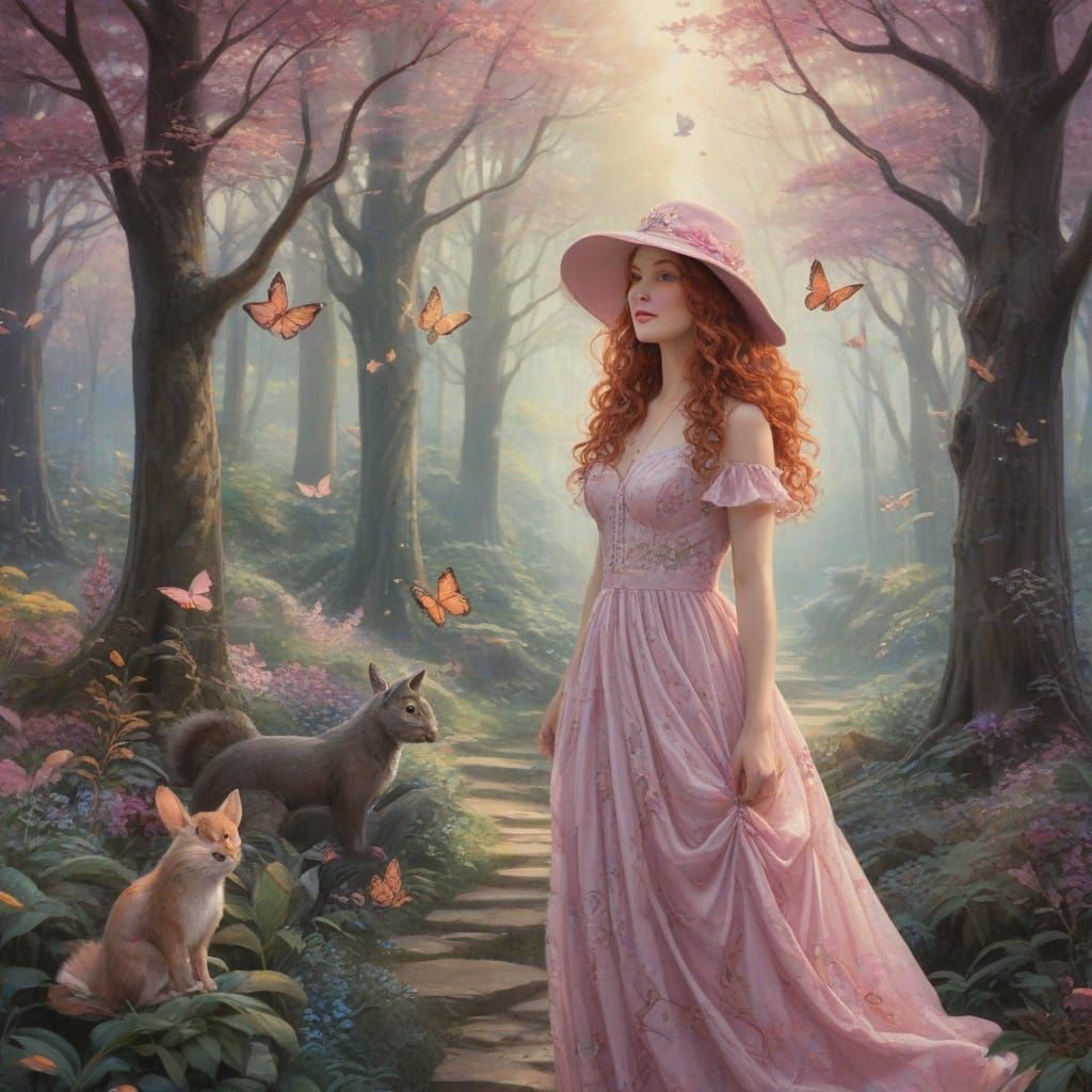Enchanted Forest Goddess in Whimsical Fantasy Style