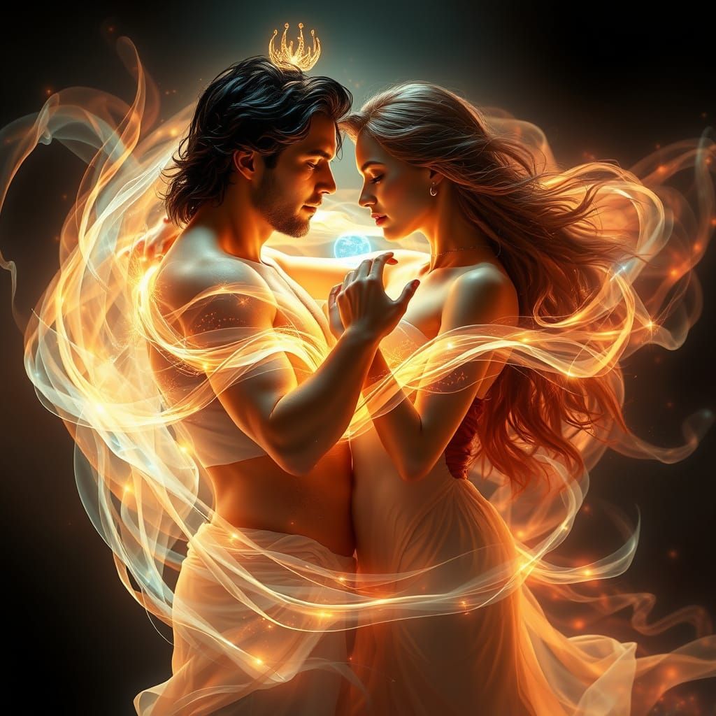 Harmonious Energy Dance in Hyperrealistic Style