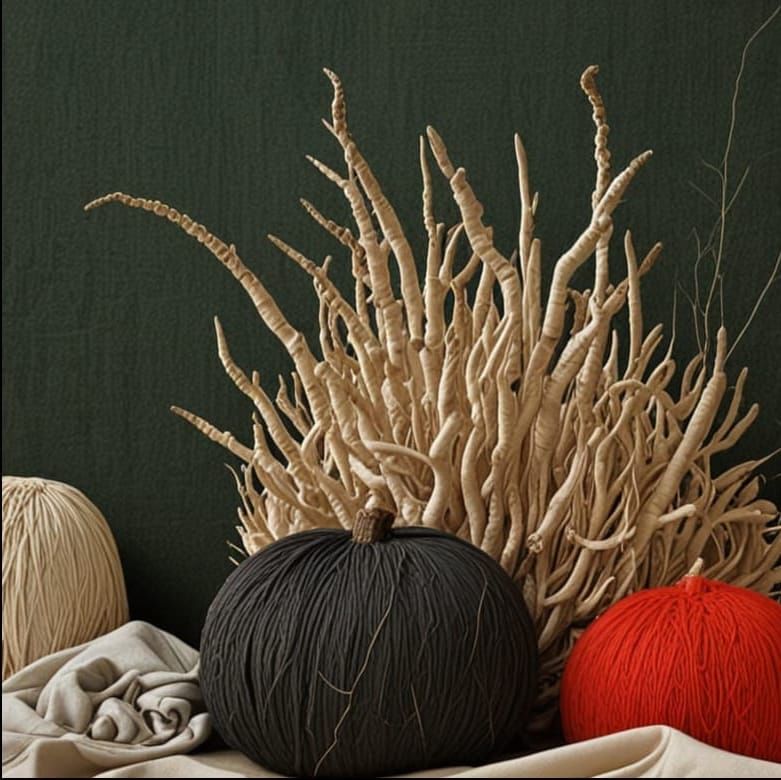 Abstract Textile Art in Earthy Tones