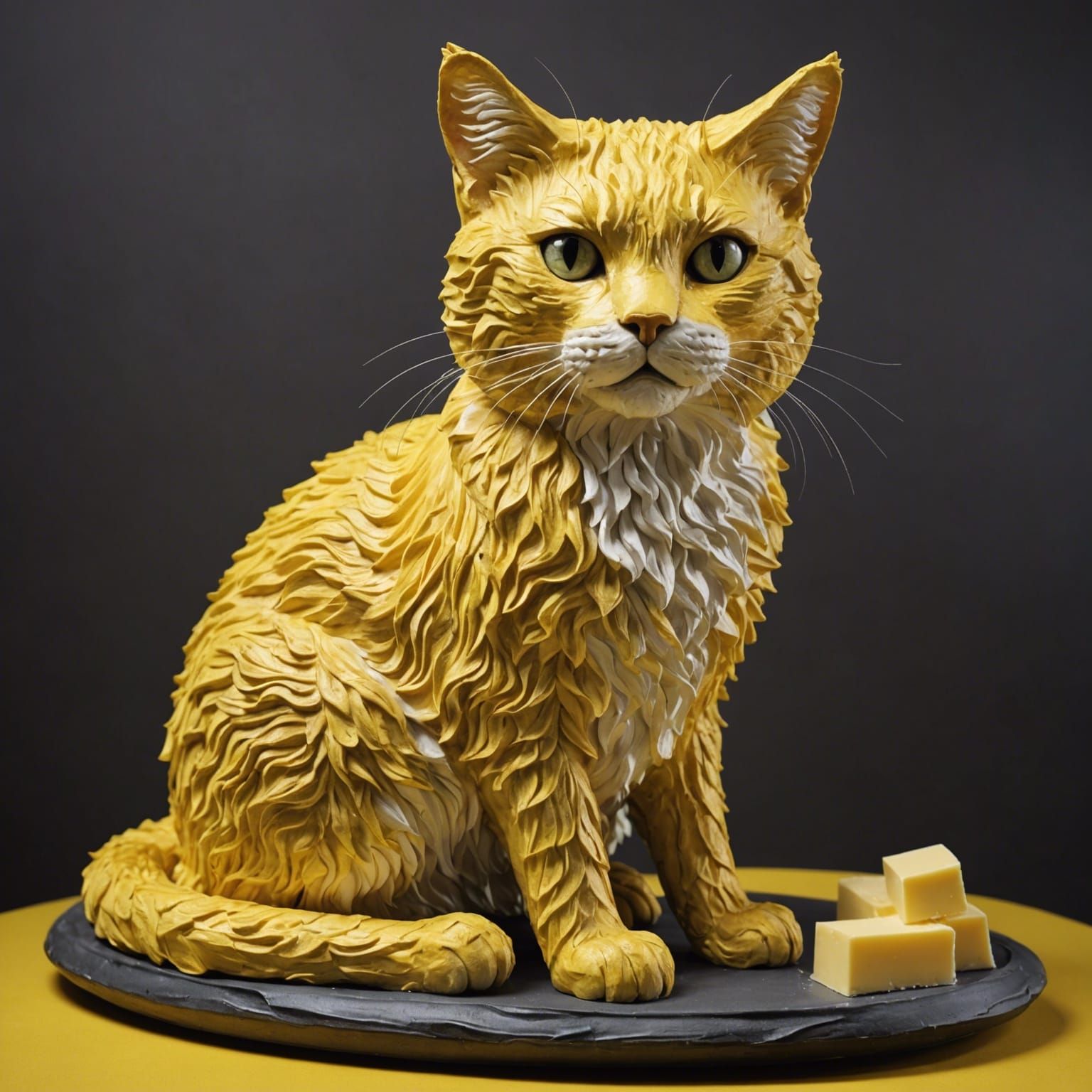 Grizabella the Glamour Cat: Butter Sculpture Art