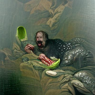 Beans and Crocodile: A Gothic Horror Scene