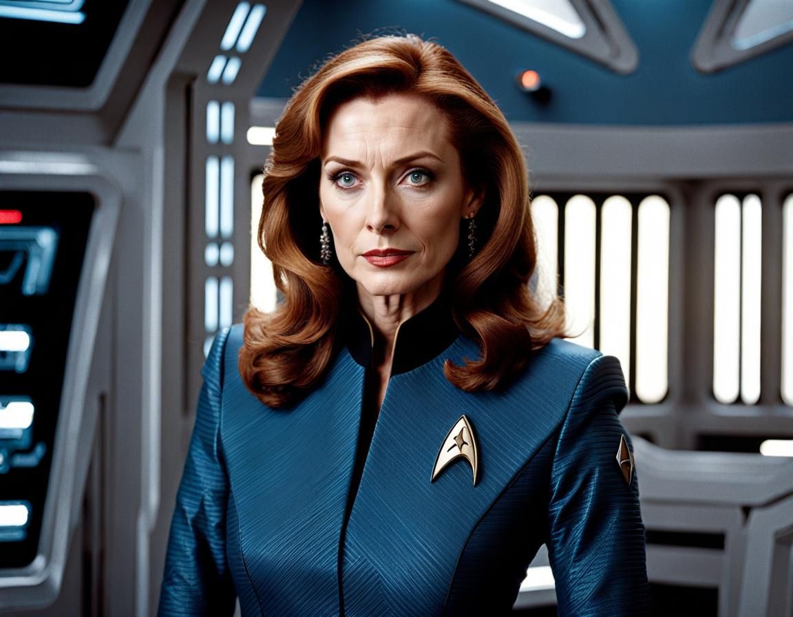 Beverly Crusher in Star Trek Uniform: Photorealistic Portrai...