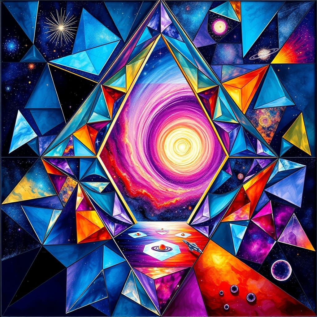 Astonishing Celestial Glass Panel in Vibrant Hues