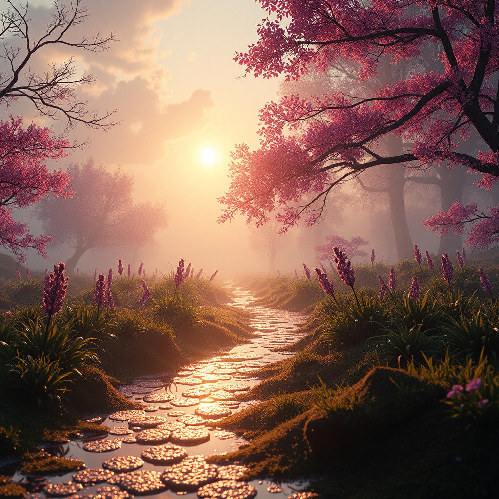 Detailed Matte Painting of Morning Dew