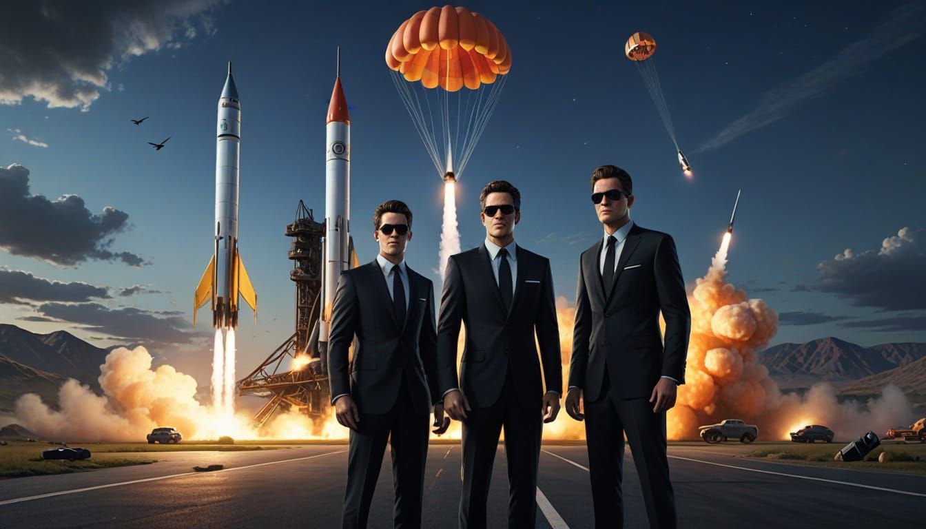 MIB Agents at Water Rocket Launch Pad