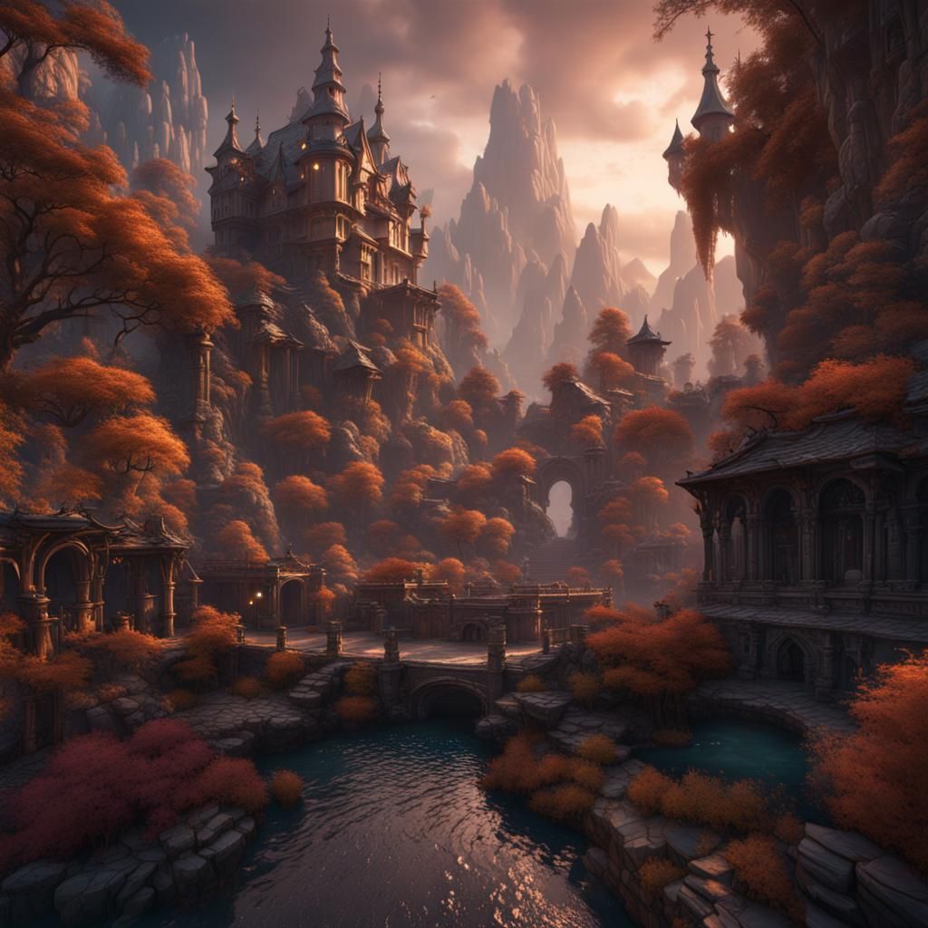 Fantastical Matte Painting with Deep Color