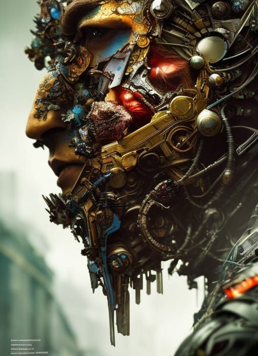 Mutant Alien Portrait in Detailed Digital Art Style