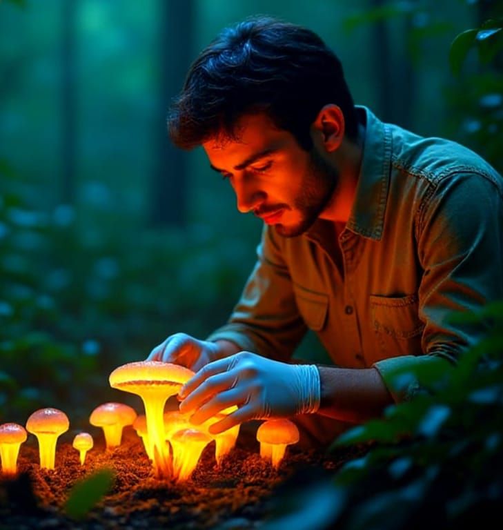 Bioluminescent Fungi Discovery in Rainforest: Photojournalis...