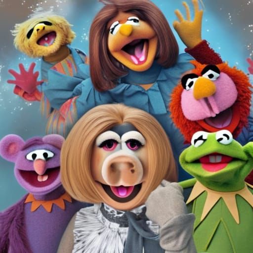 Muppets in Anime Style Displaying Hysteria