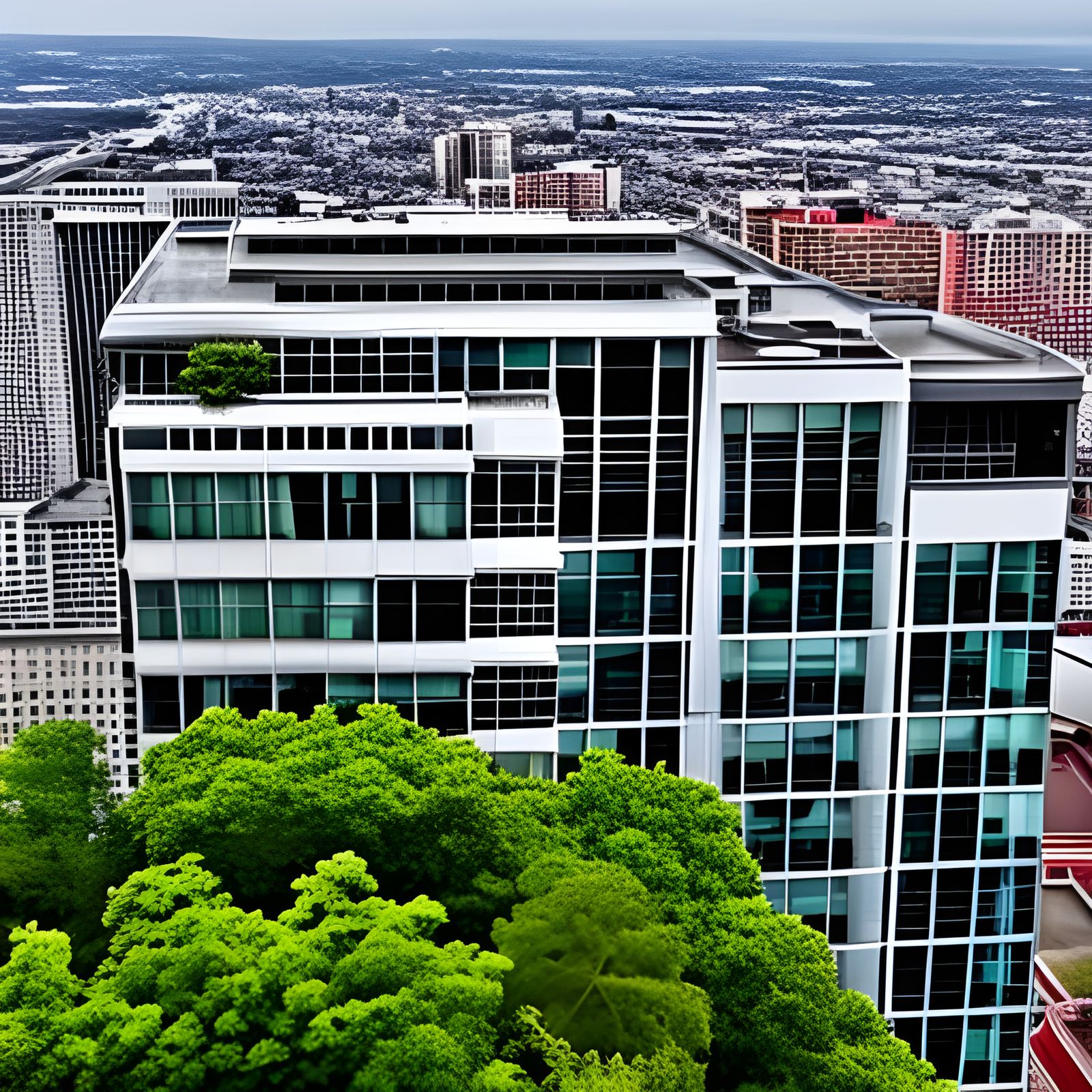 Photograph of an Urban City Hill Side View