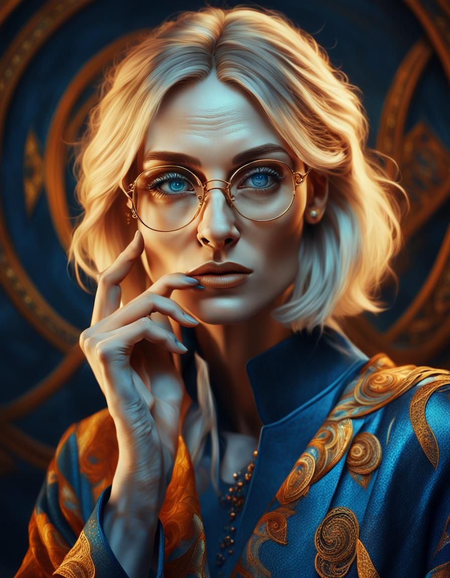 Blonde Girl with Glasses Concept Art
