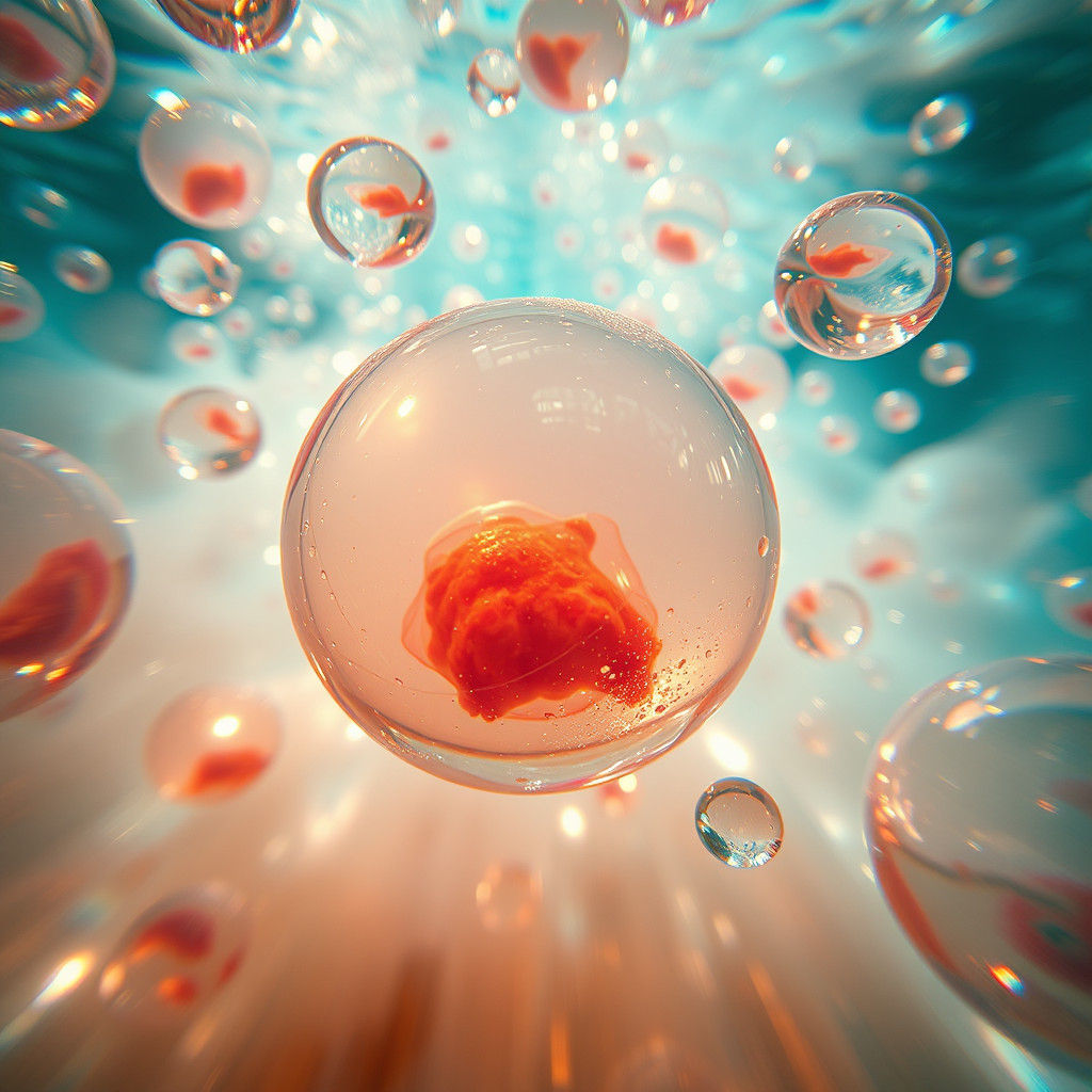 Underwater World of Molten Glass in Abstract Style