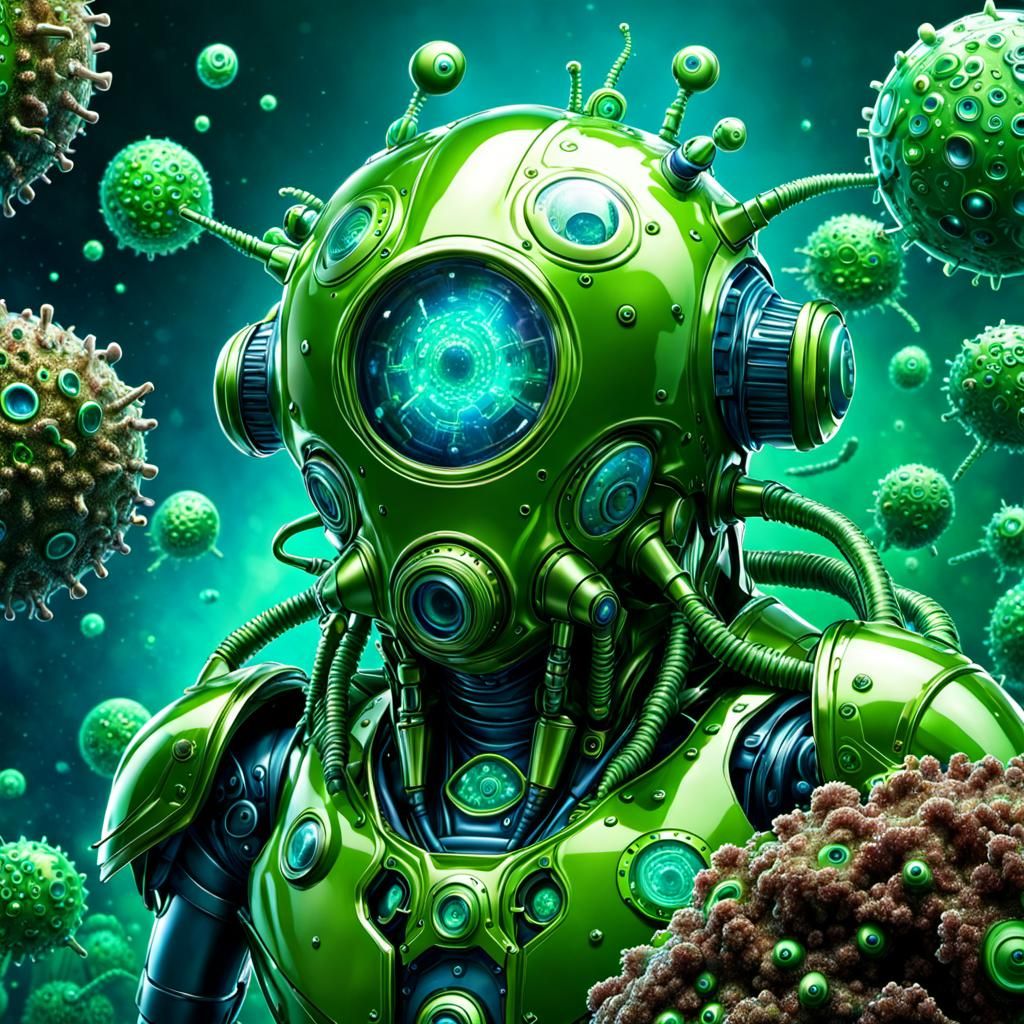 Amoeba Style Iron Man Suit in Biopunk Digital Art