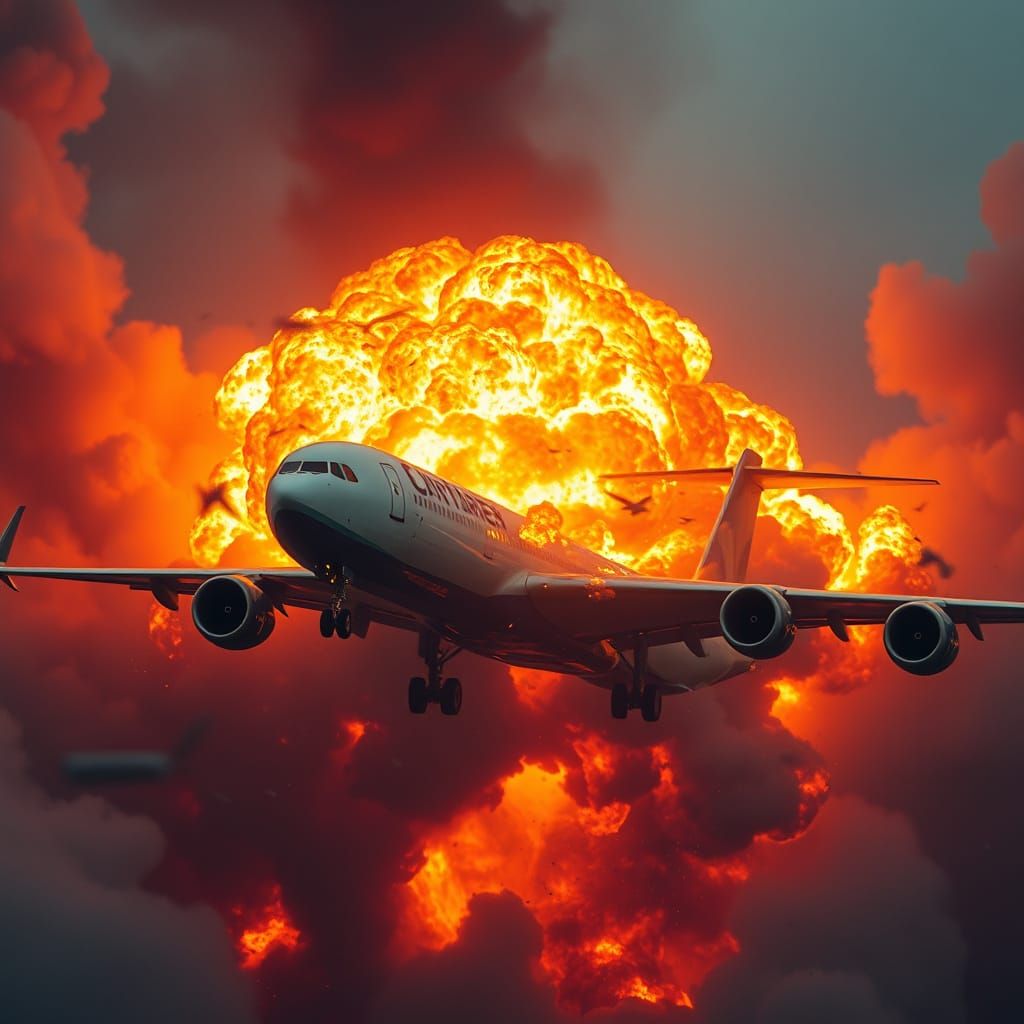 Commercial Airliner Catastrophic Explosion in 8K