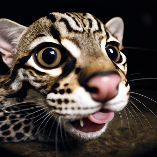 Ocelot Portrait in Ambient Light