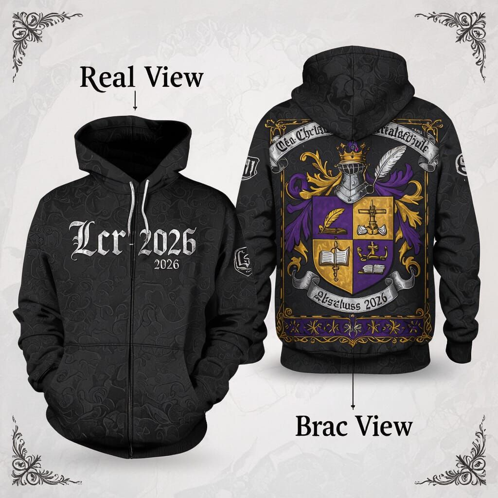 Charcoal Hoodie Mockup with Gothic Logos