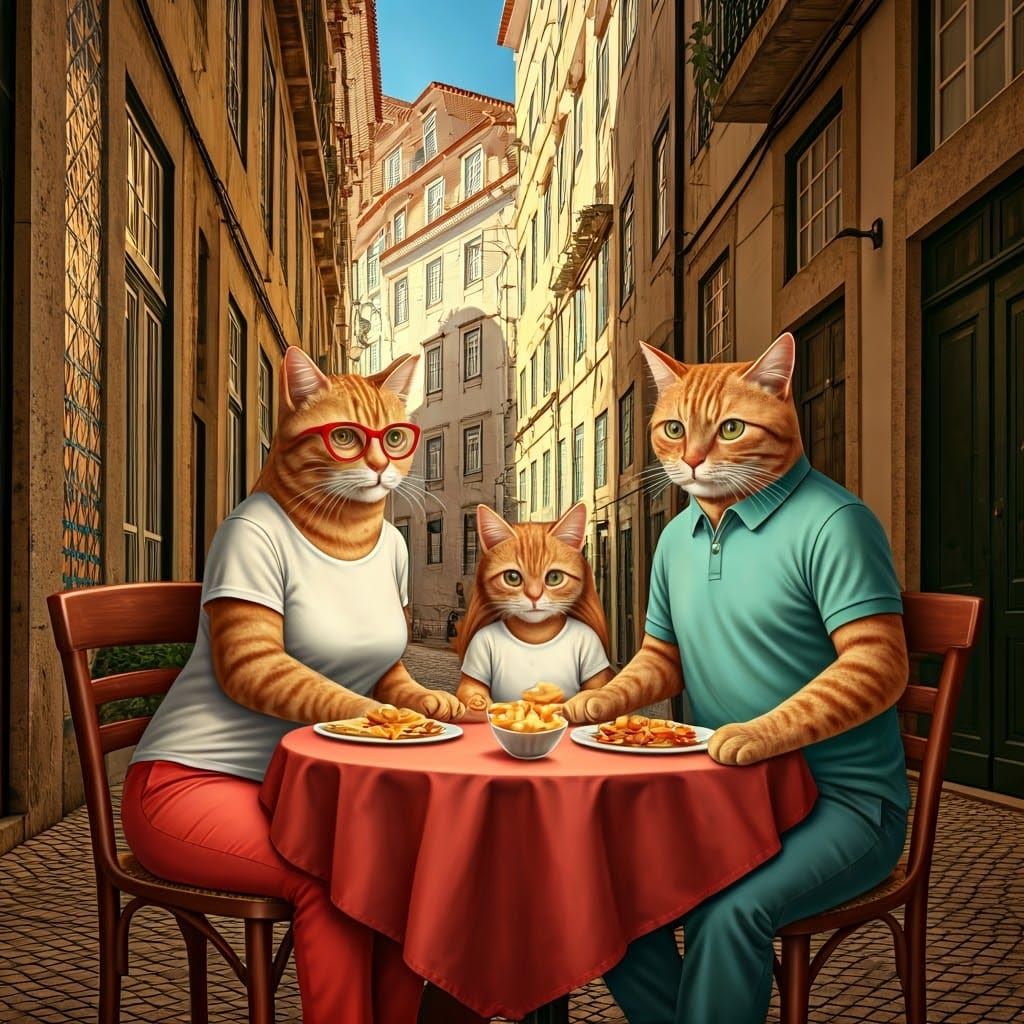 Ginger Cat Family's Alfama Dinner in Portugal