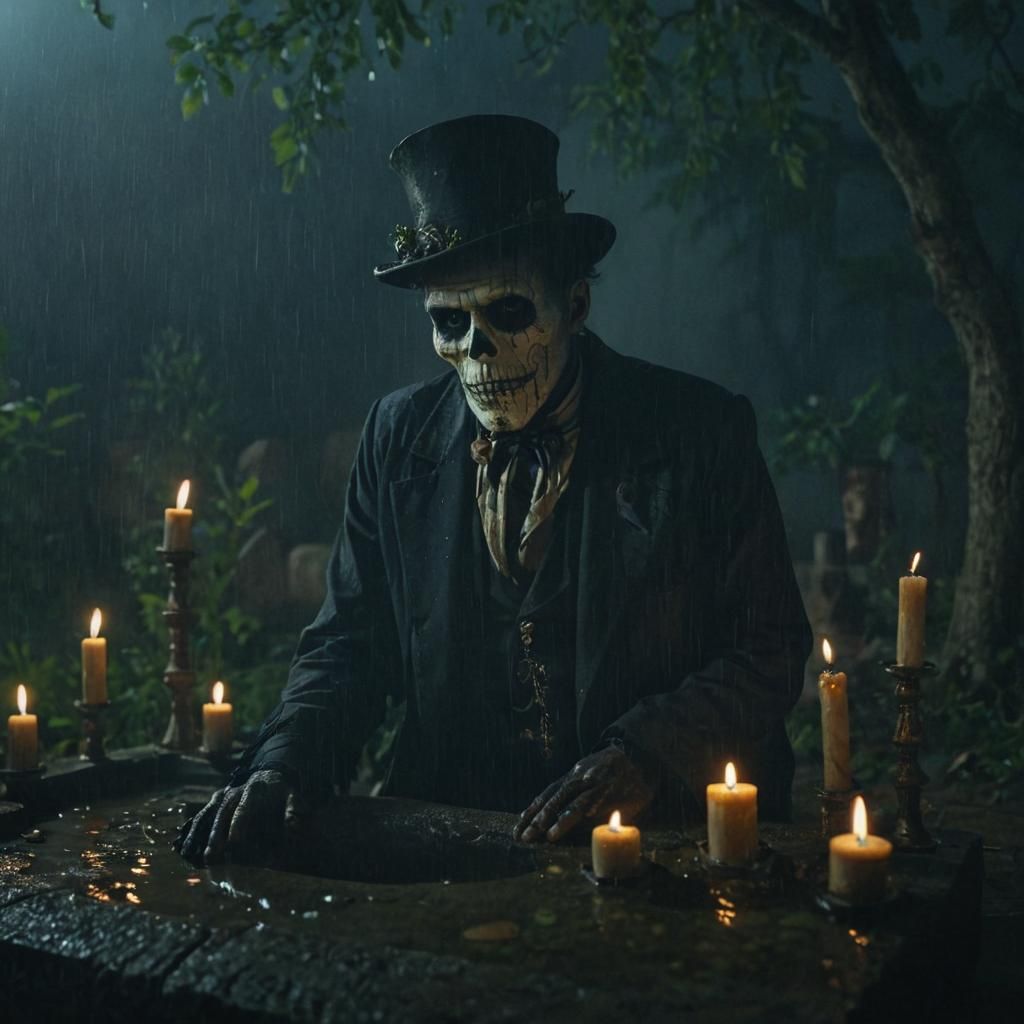 Baron Samedi's Grave Opens on a Stormy Night