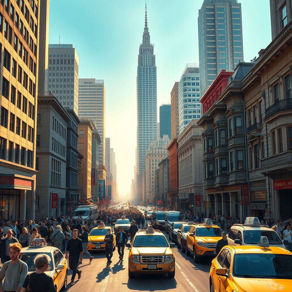 San Francisco Street Scene in Hyperrealistic Style