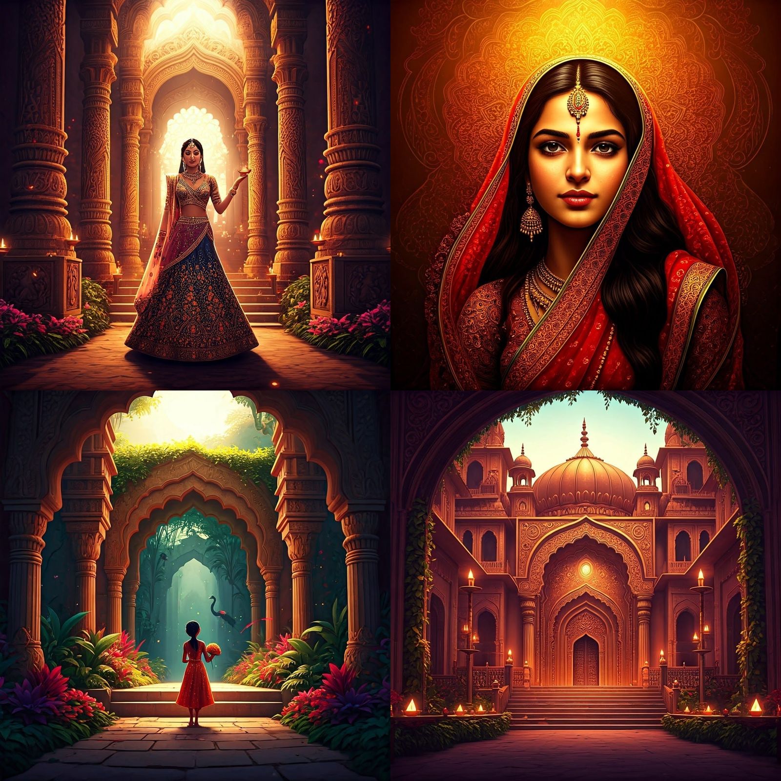 Animated Indian Style Birthday Card: Fantasy Art