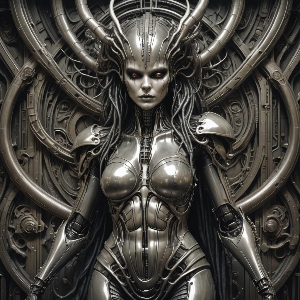 Futuristic Zelda in 8K Hyperrealistic Gothic Art