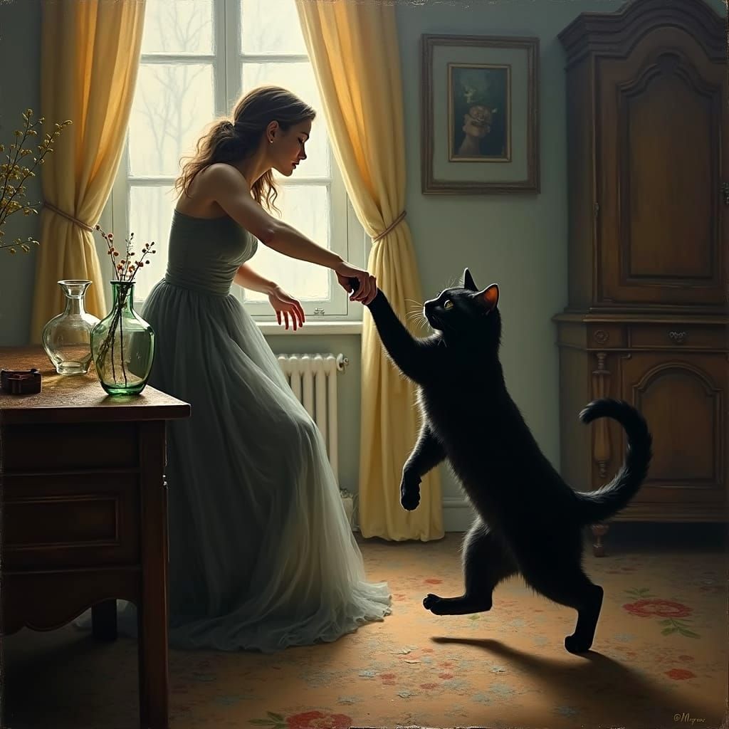 Free/No Theme Friday
A fainting woman steadies herself on a supporting paw