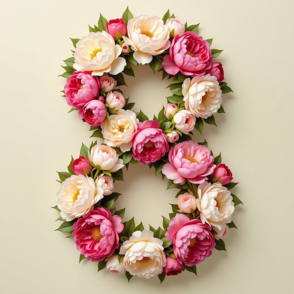 Floral Wreath Number Eight in Impressionist Style