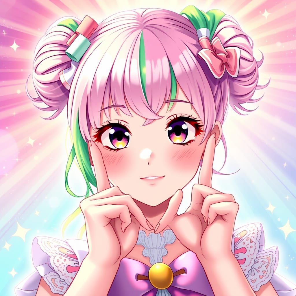 Anime Magical Girl Portrait in Manga Style